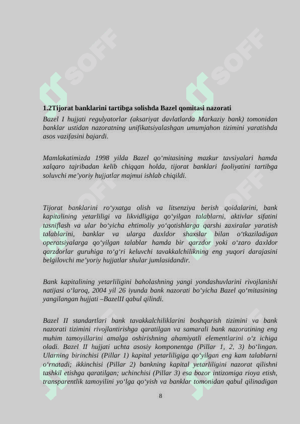 Tijorat banklarining majburyatlari va ularning tarkibi 8