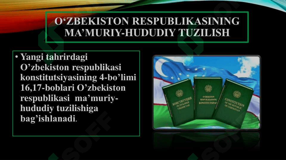 O'zbekiston respublikasining ma;muriy hududiy va davlat tuzilishi 2