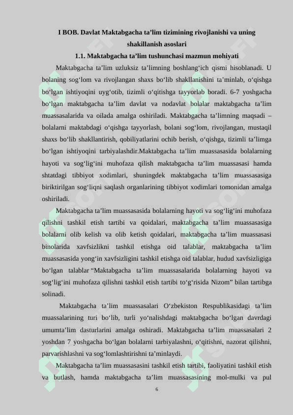 Taʼlim tizimida maktabgacha taʼlim tashkilotining tutgan oʻrni va uning istiqbollari 6