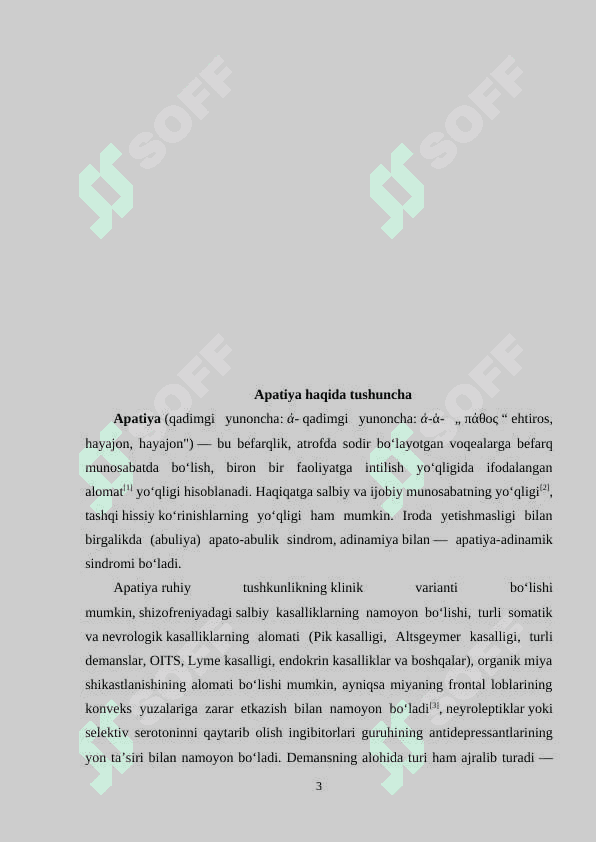 Apatiya, depressiya, xavotirlanish 3