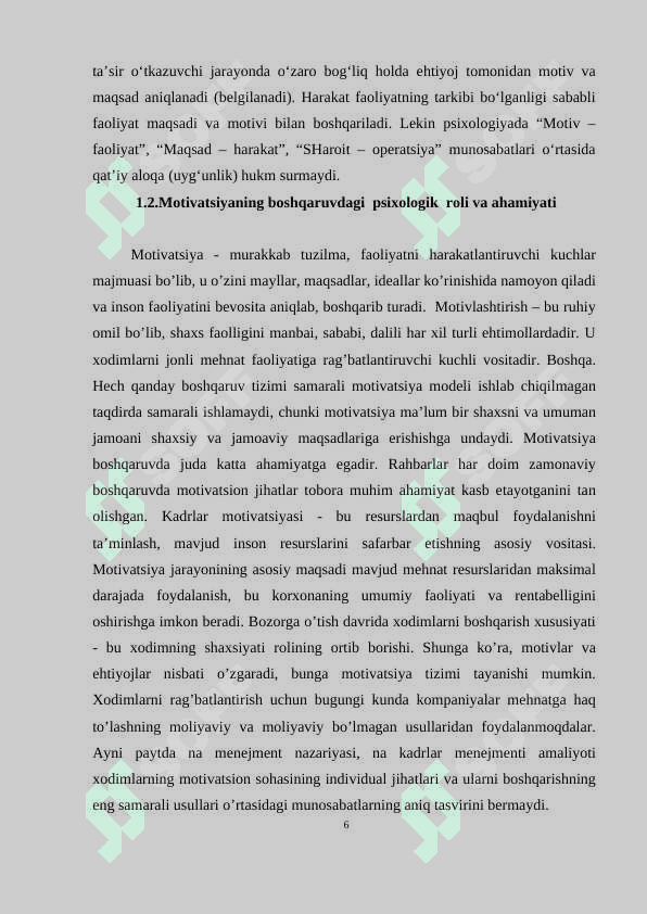 MOTIVATSIYANING VAZIYATI RIVOJLANISHI 6