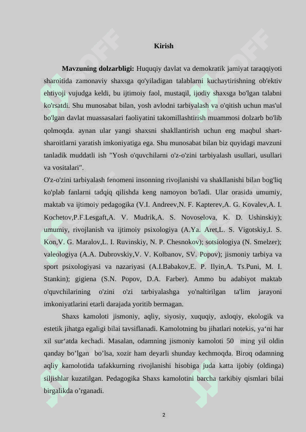 SHAXSNING O'ZINI-O'ZI KAMOL TOPTIRISHNING SUB'EKTIV SHART-SHAROITLARI 2