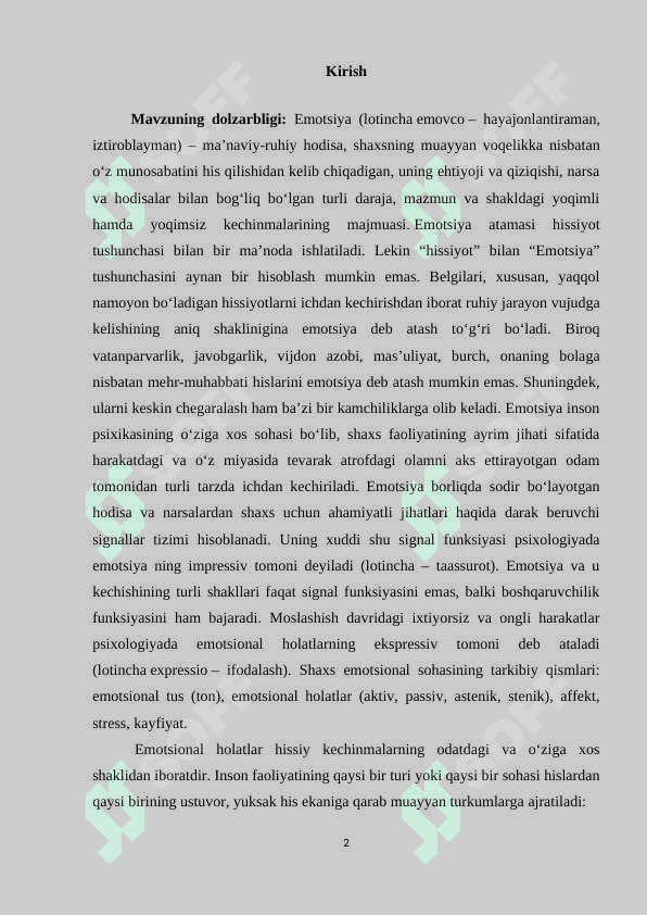 EMOTSIYA VA UNING TARTIBINI YORITISH 2