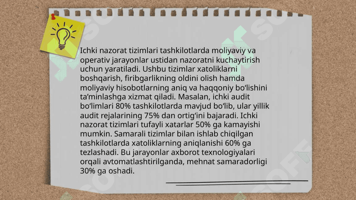 Bank auditi sifatini nazorat qilish 8