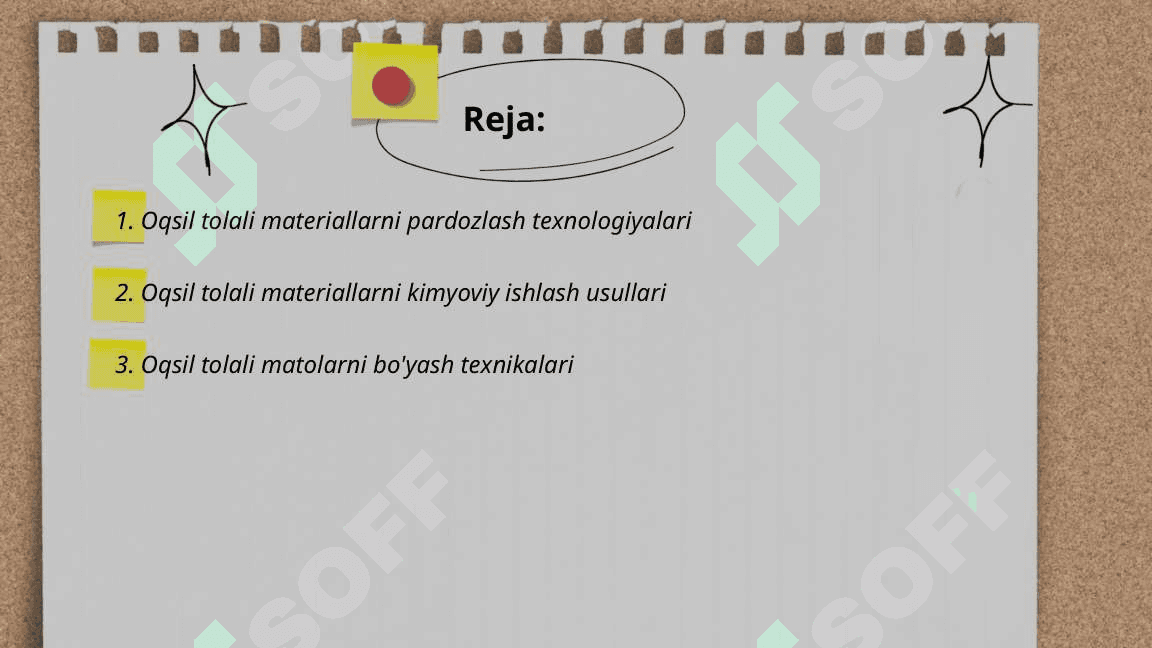 Oqsil tolali materiallarni pardozlashga tayyorlash 2