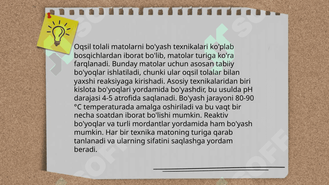 Oqsil tolali materiallarni pardozlashga tayyorlash 5
