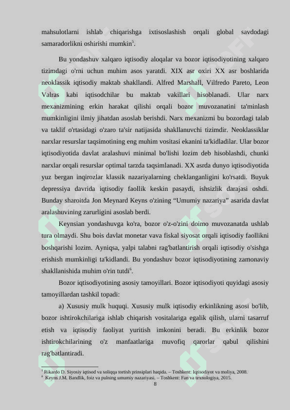Bozor iqtisodiyoti modellari 8