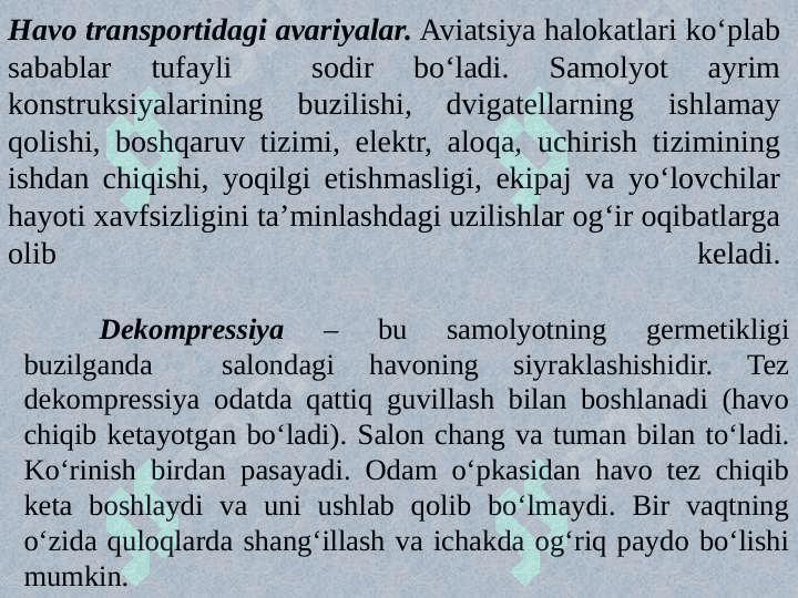 Texnogen xususiyatli favqulotda va ularda fuqarolarning xatti-xarakatlari 8