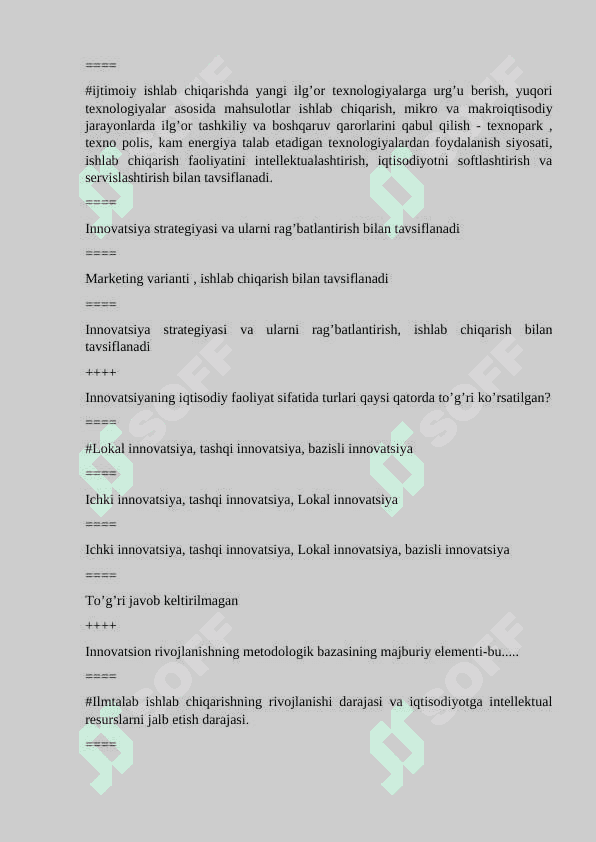 Innovatsion Iqtisodiyot fanidan yakuniy test savollari va javoblari . 3