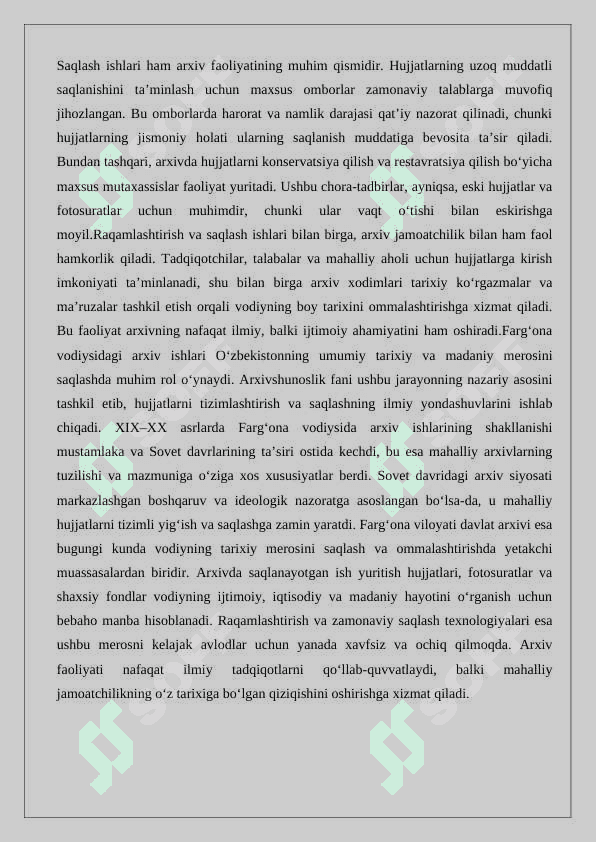 Farg‘ona viloyat davlat arxivining noshirlik ishlari 25 6