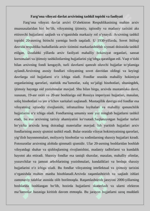 Farg‘ona viloyat davlat arxivining noshirlik ishlari 25 7