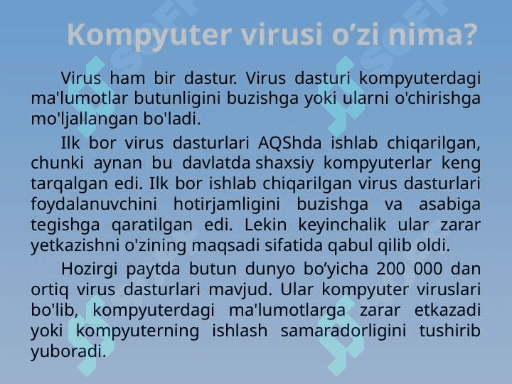 Viruslar va antiviruslar 2
