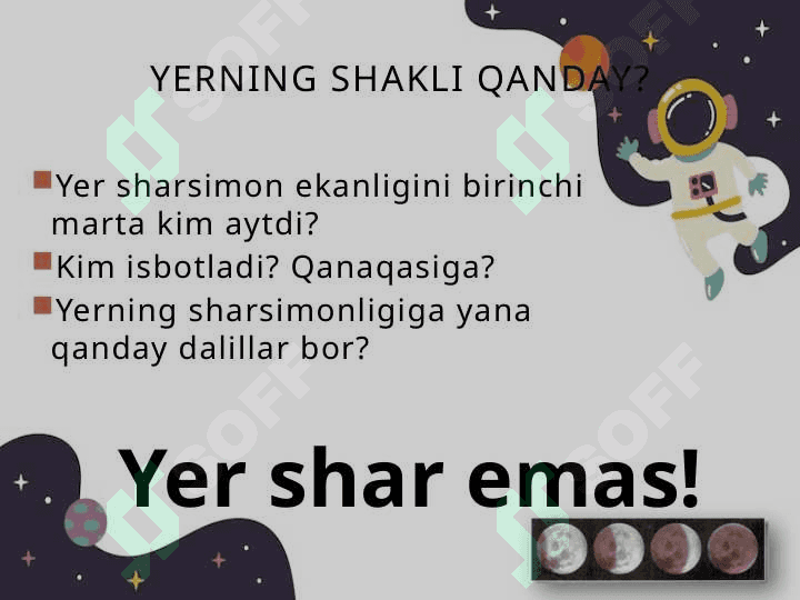 Yerning shakli va o'lchamlari 3