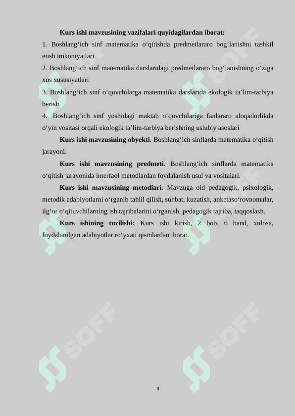 4-SINFDA MATEMATIKA O`QITISH ORQALI EKOLOGIK TARBIYANI SHAKILLANTIRISH METODIKASI 4