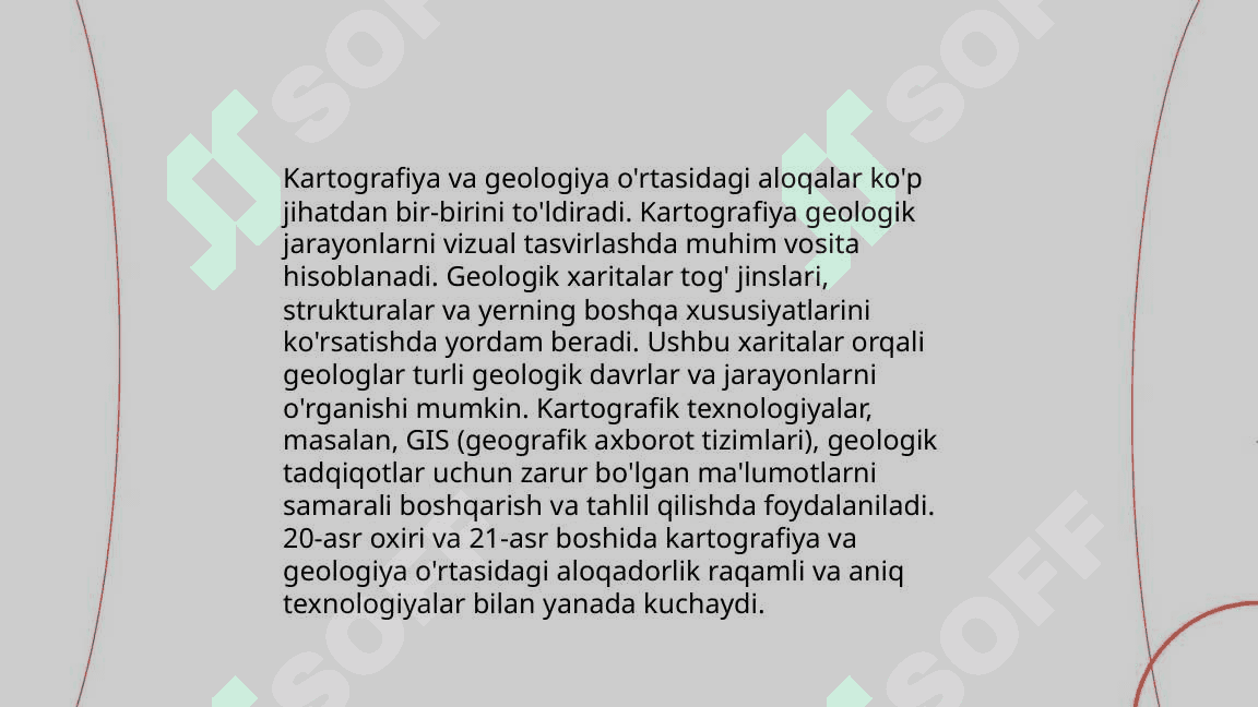 Kartografiyaning boshqa fanlar bilan aloqalari va boshqa fanlarni o‘rganishda asosiy man’ba bo‘lib xizmat qilinishi 5