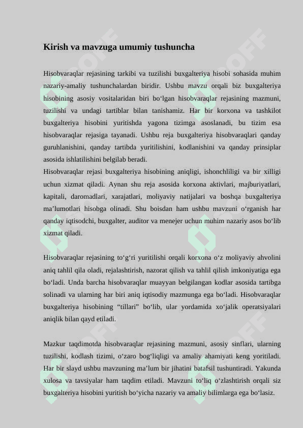 Hisob varaqlar rejasining tarkibi va tuzilishi 3