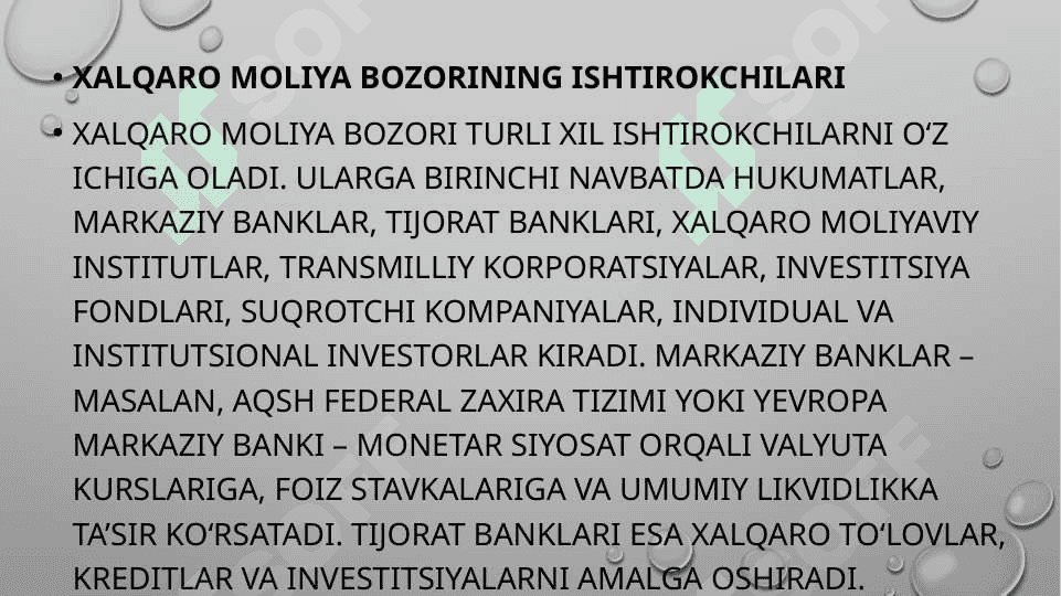Xalqaro moliya bozorini tartibga solish usullari va mexanizmlari 5