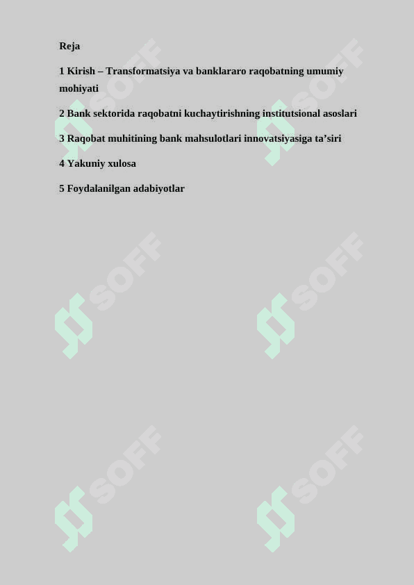 Milliy Iqtisodiyotni transformatsiyalashda banklararo raqobatning tutgan o'rni 2