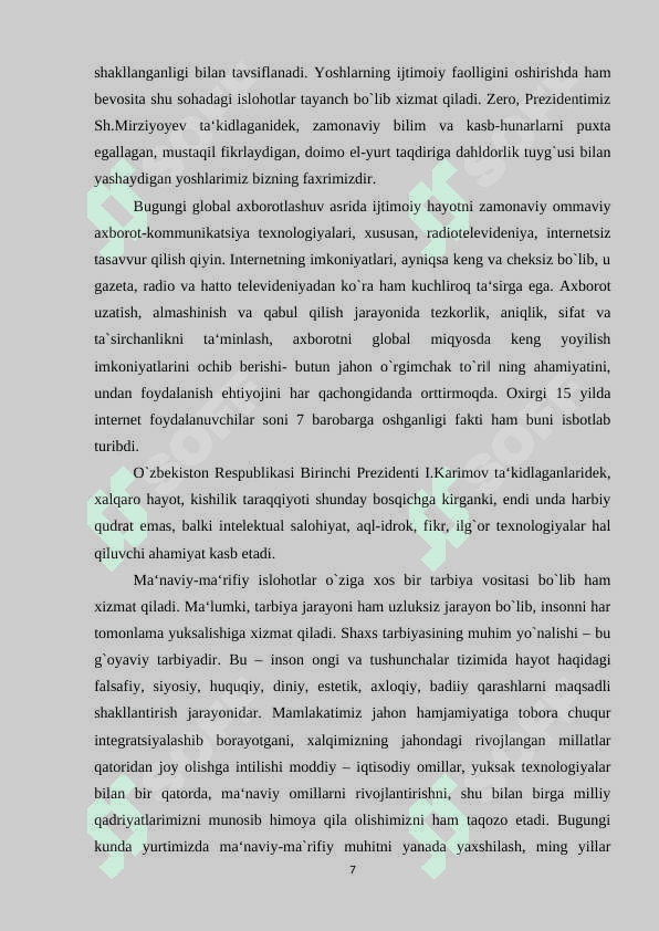 Mamlakatimizda ma’naviy-ma’rifiy islohotlar 7