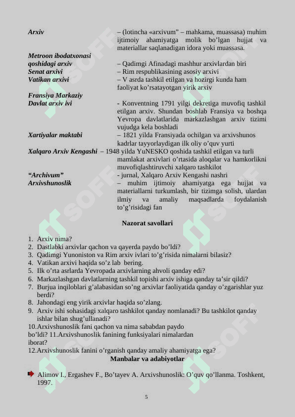 Arxivshunoslik 5