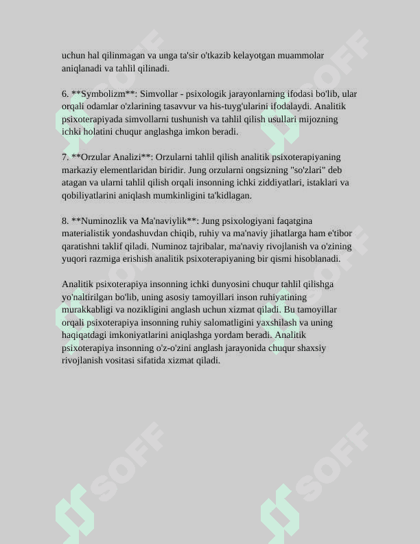 ANALITIK PSIXOTERAPIYA.GESHTALD PSIXOLOGIYA 4