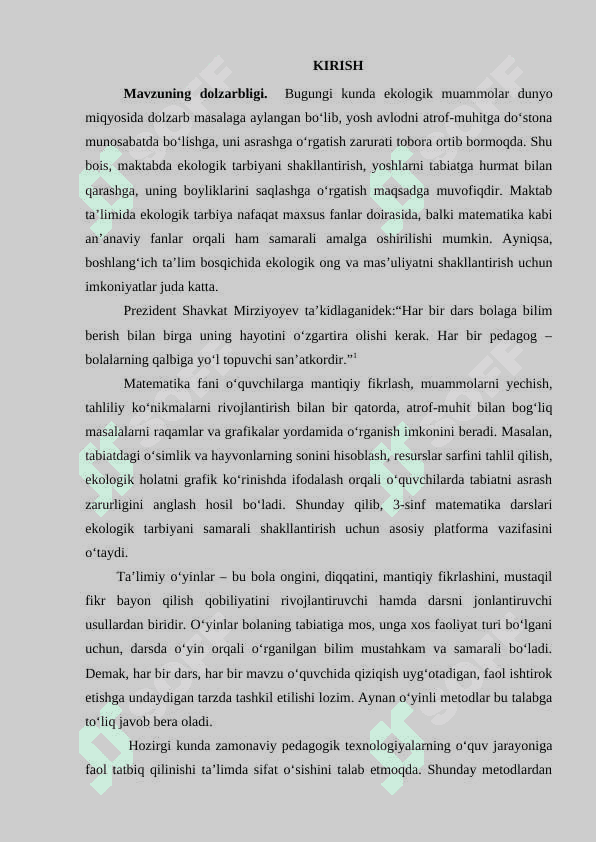 3-SINFDA MATEMATIKA O‘QITISH ORQALI EKOLOGIK TARBIYANI SHAKLLANTIRISH METODIKASI 3