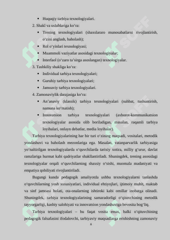 O‘qituvchining tarbiya texnologiyalari asosida faoliyat olib borishi 6