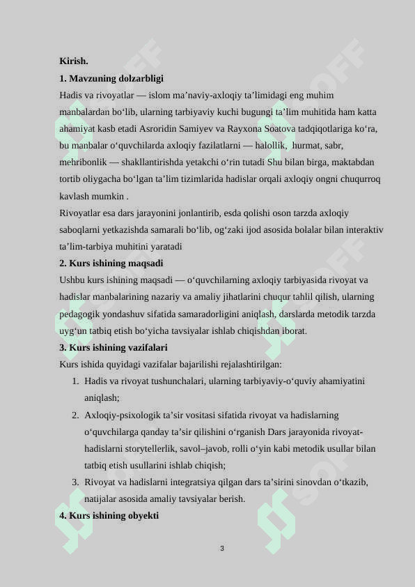 O‘quvchilarni tarbiyalashda rivoyat va hadislardan foydalanish 3