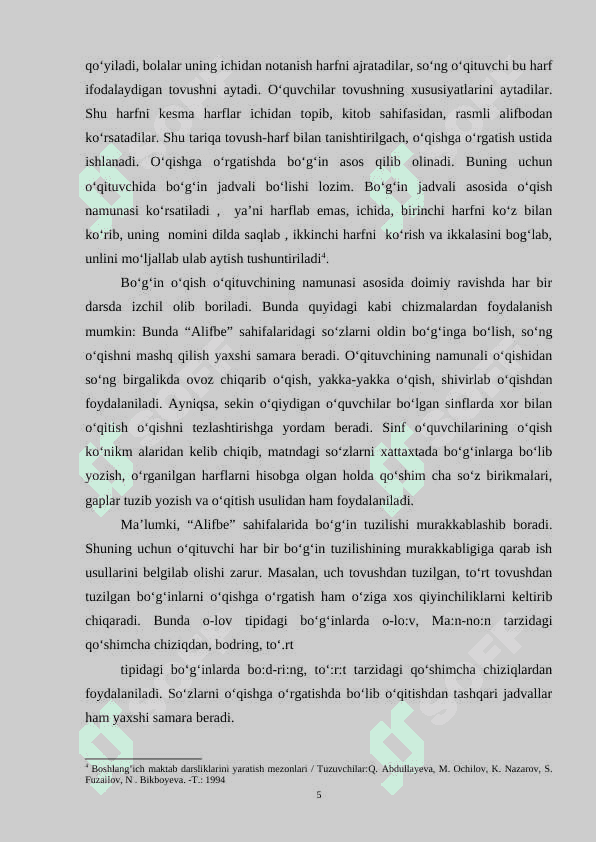 O‘quvchilarni savod o‘rgatishga tayyorlov va asosiy davrida nutq o‘stirish metodikasi 6