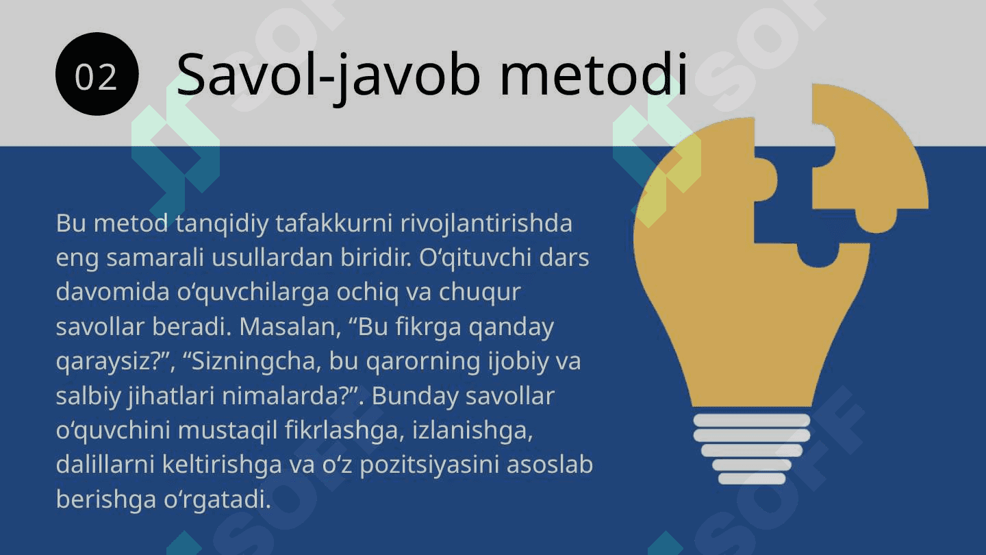 O’QUVCHILARDA TANQIDIY TAFAKKURNI SHAKLLANTIRISH METODLARI 8