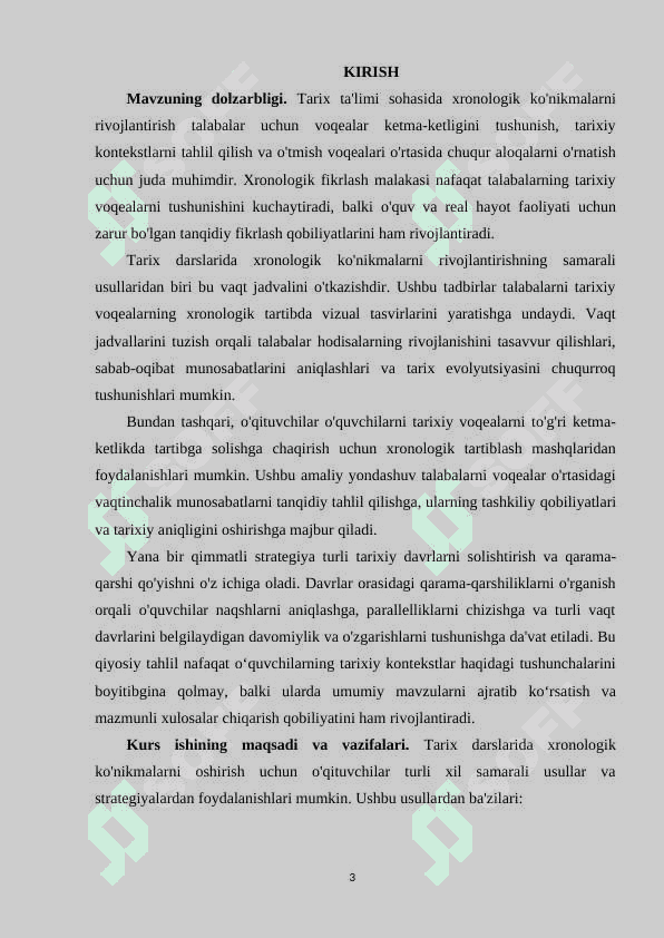 Tarix darslarida xronologik ko'nikmalarni shakllantirish usullari 3