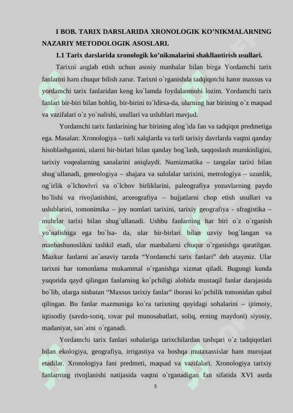 Tarix darslarida xronologik ko'nikmalarni shakllantirish usullari 5
