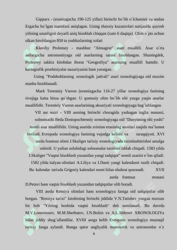 Tarix darslarida xronologik ko'nikmalarni shakllantirish usullari 8