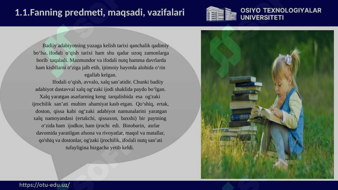 Ifodali o‘qish fanining prеdmеti, maqsadi, vazifalari. 3