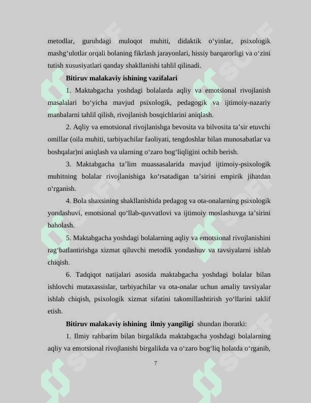 MAKTABGACHA YOSHDAGI BOLALARDA AQLIY VA EMOTSIONAL RIVOJLANISHNI MUSTAHKAMLASHNING IJTIMOIY PSIXOLOGIK ASOSLARI 7