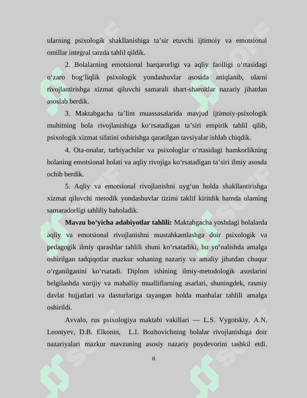 MAKTABGACHA YOSHDAGI BOLALARDA AQLIY VA EMOTSIONAL RIVOJLANISHNI MUSTAHKAMLASHNING IJTIMOIY PSIXOLOGIK ASOSLARI 8