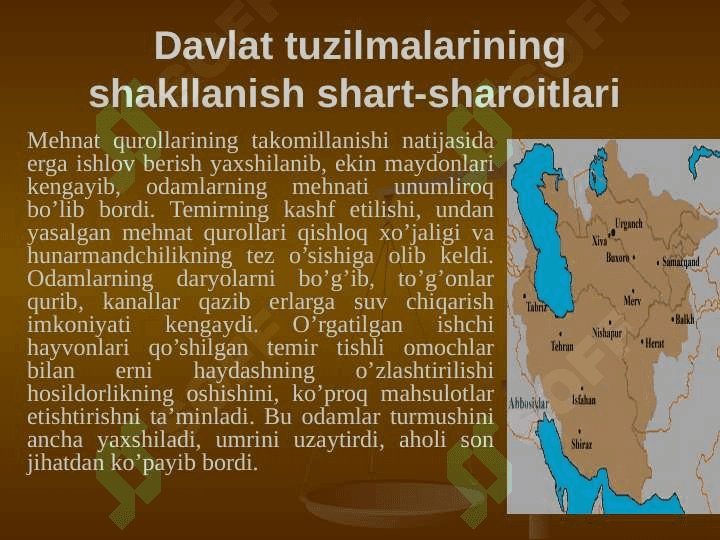 O'zbekistonda dastlabki davlatlar paydo bo'lishi va rivojlanish bosqichlari 2
