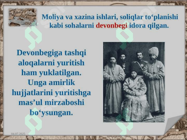 OʻRTA OSIYO XONLIKLARI IQTISODIY VA SIYOSIY TARIXINING TARIXSHUNOSLIK UA MANBASHUNOSLIK MASALALARI 5