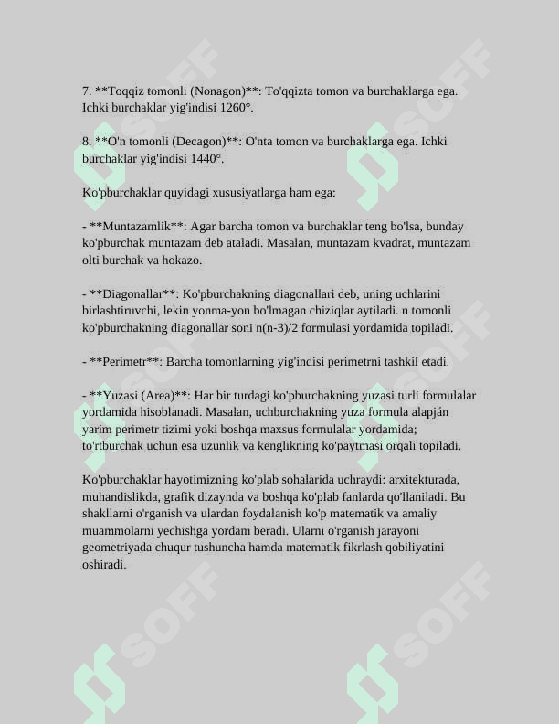 KÒPBURCHAKLAR PERIMETRI HAMDA YUZASINI HISOBLASH,PERIMETR VA YUZA ÒLCHOV BIRLIKLARI VA ULAR ORASIDAGI BOĢLANISHGA DOIR MASALALAR YECHISH 4