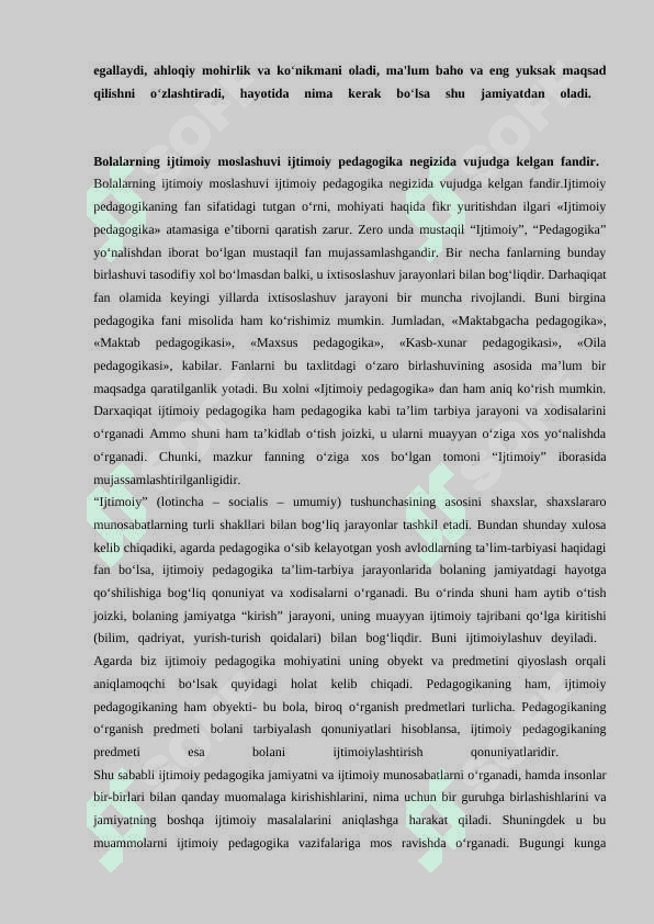 Bolalarning ijtimoiy moslashuvi fanining nazariy asoslari 4