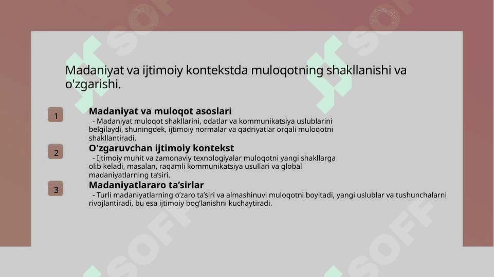Muloqot ijtimoiy va shaxslararo munosabatlarning ifodasi sifatida 8