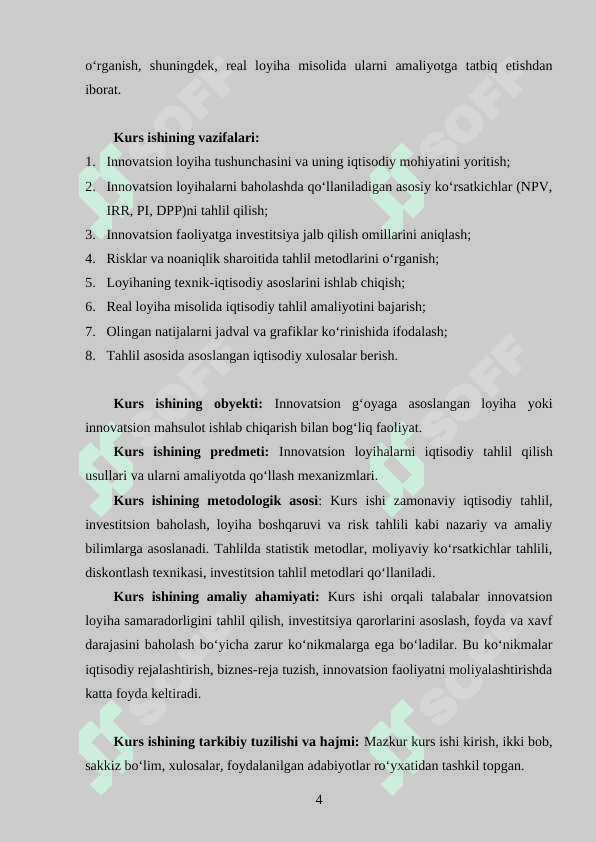 INNOVATSION LOYIHALARNI IQTISODIY TAHLIL QILISH 4