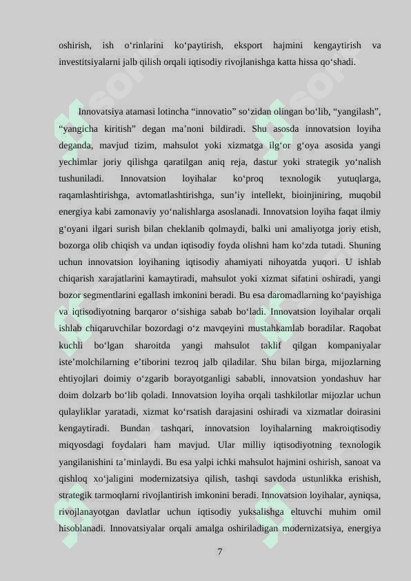INNOVATSION LOYIHALARNI IQTISODIY TAHLIL QILISH 7