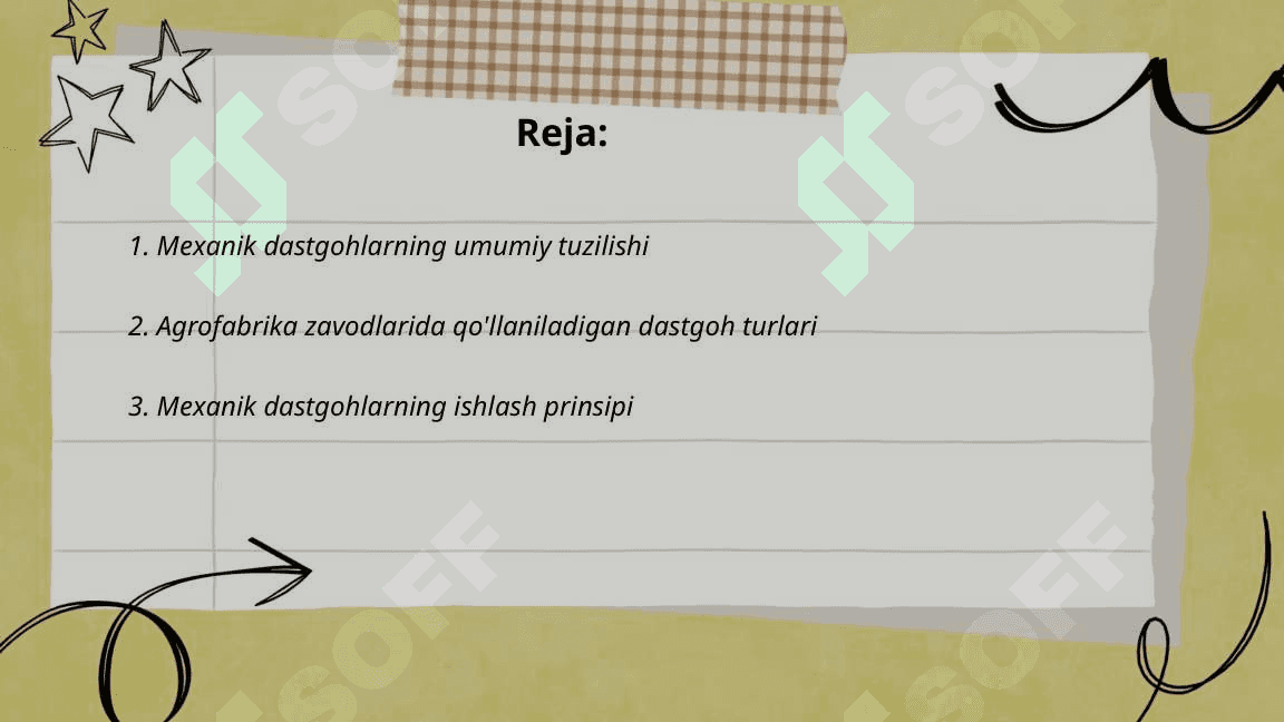 Agrofabrika mexanik dastgohlari tuzilishi va ishlash prinsipi 2