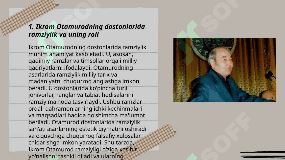 IKROM OTAMUROD DOSTONLARIDA RAMZIY MOHIYAT VA TAG MA'NO 3