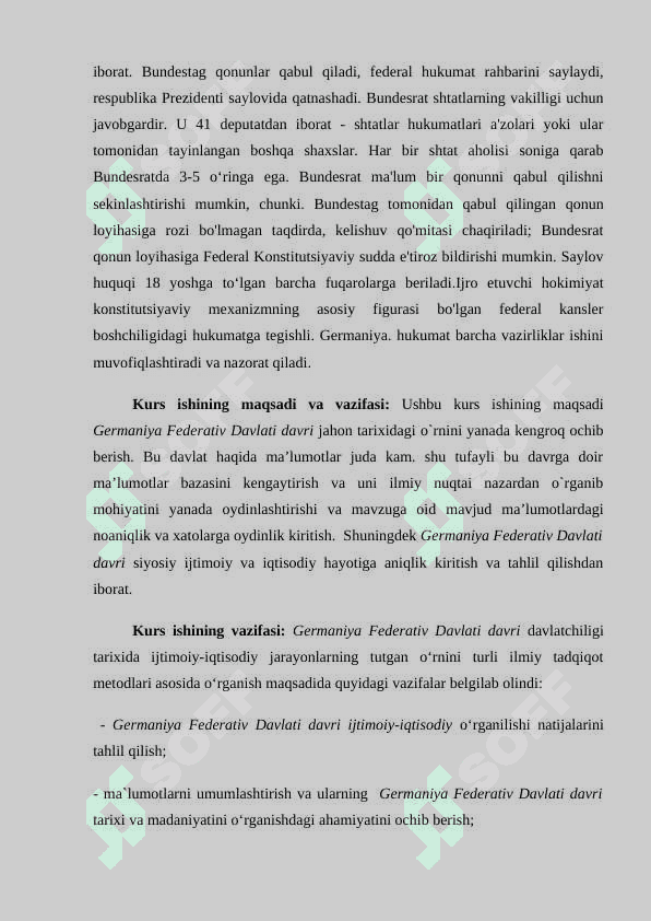Germaniya Federativ Respublikasining tashkil topishi. Bonn 5
