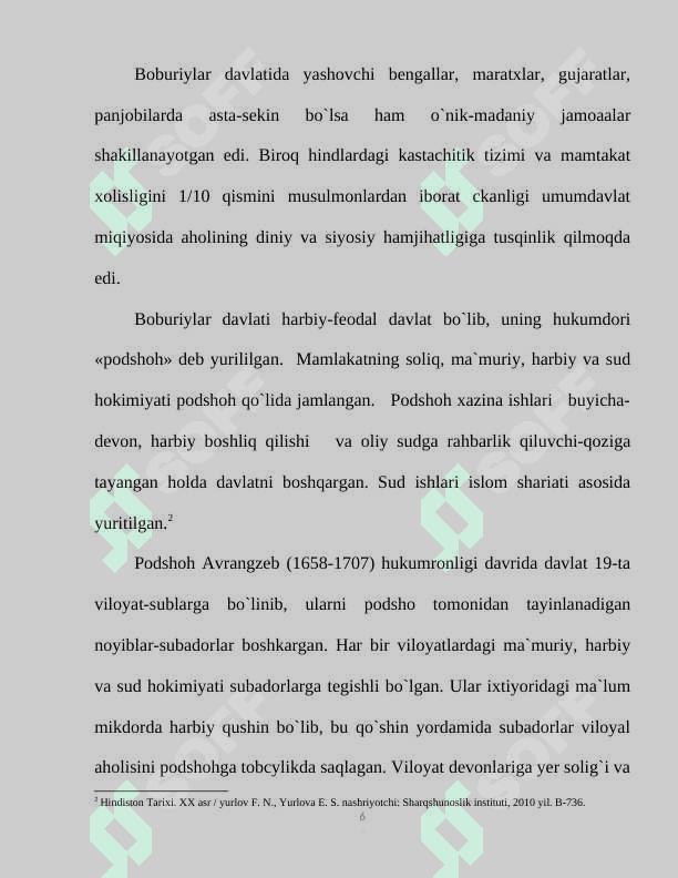 Hindistonda Angliya hukmronligining o’rnatilishi 6