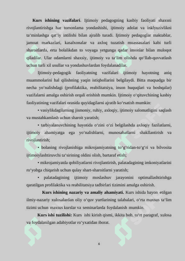 Ijtimoiy pedagog kasbiy faoliyatining o‘ziga xosligi 6