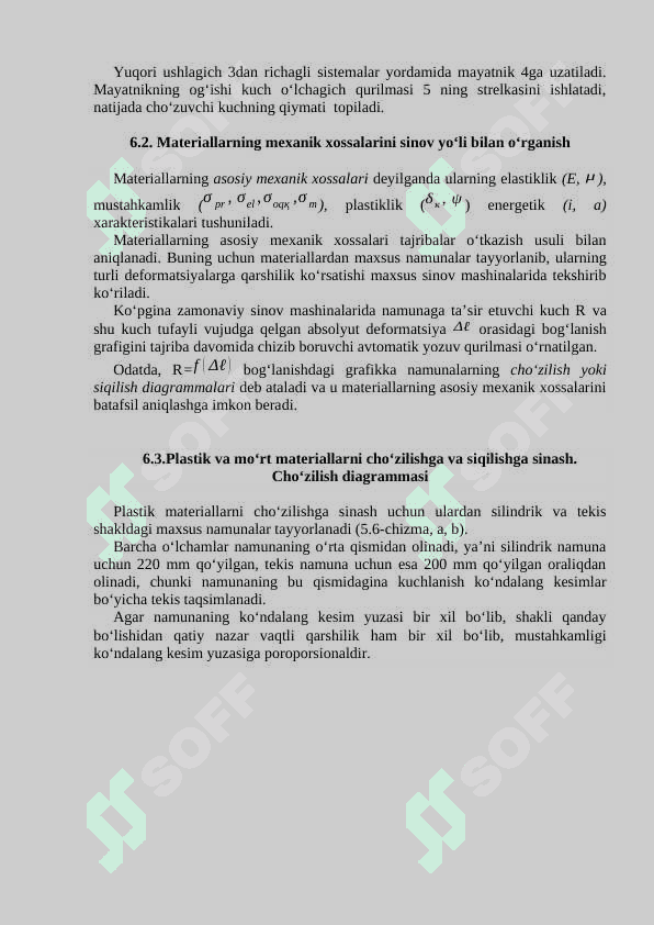 Materiallarni mexanik xususiyatlarini tajribada o’rganish 4
