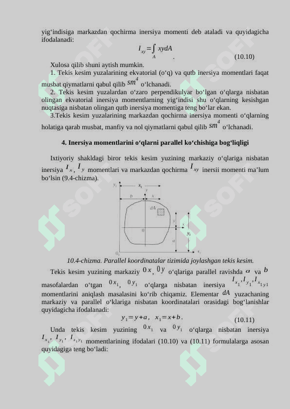 Tekis kesim geometrik xarakteristikalari 4